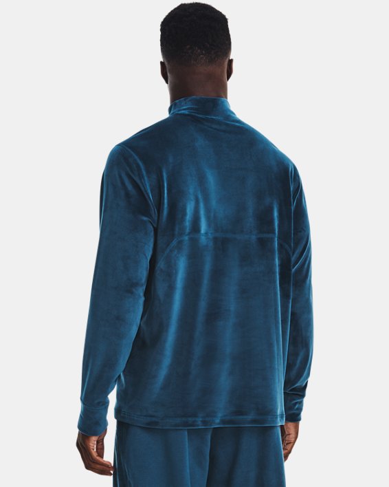 Men's UA Journey Fleece Mock Long Sleeve, Blue, pdpMainDesktop image number 1